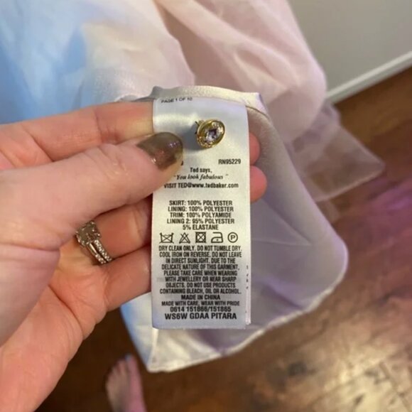 Ted Baker Pitara open back lace tulle dress light pink blush size 3 nwt - Picture 4 of 6